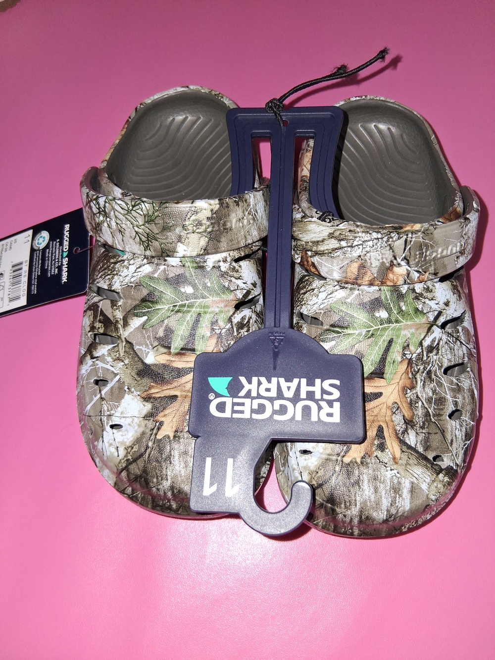 Rugged Shark Kids' Camo Slip-On Sandals - Realtree Camo, Size 11